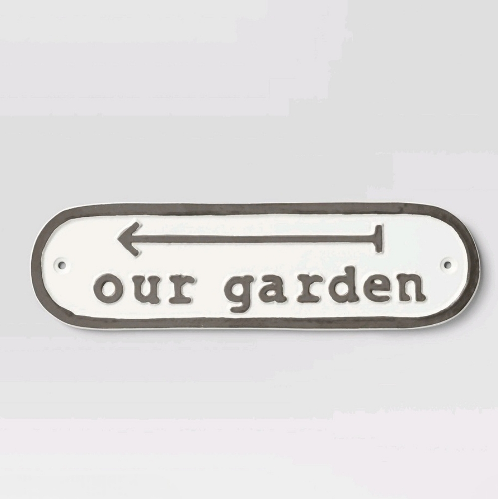 Threshold Aluminum Outdoor Patio Garden Sign "Our Garden"